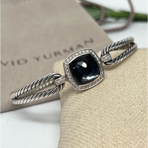 David Yurman Jewelry - David Yurman Black Orchid Diamond Albion Double Cable Bracelet .925